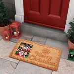 Christmas Santa Coir Ribbed Door Mat 40cm x 70cm