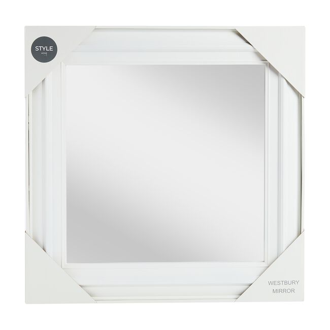 Westbury White Square Mirror 56cm
