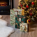 3 Christmas Gift Bags - Green Robin