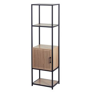 Four Layer Cabinet with Black Metal Frame