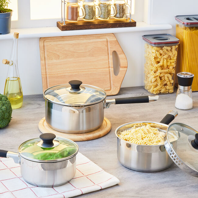 Cuisine Draining 3 Piece Cookware Set
