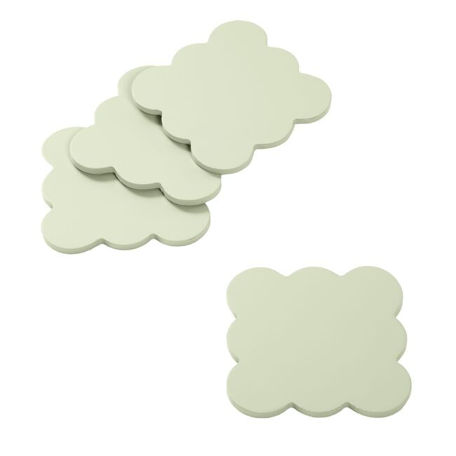 Scallop Wooden Sage 4Pk Coasters