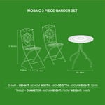 Diamond Mosaic Bistro Set 3 Piece