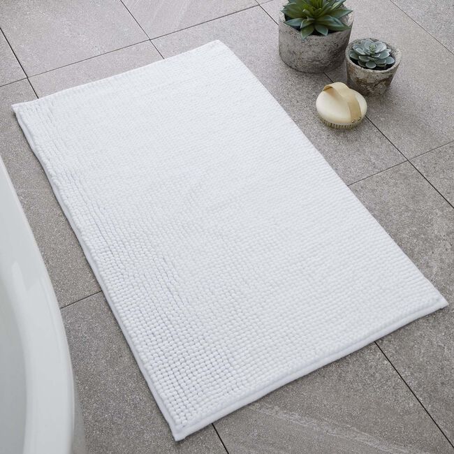 CATHERINE LANSFIELD WHITE BOBBLE 50x80cm Bath Mat