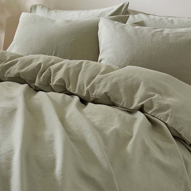 SINGLE DUVET COVER Martex Touch of Linen Pistachio Green