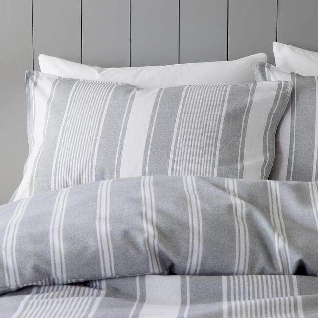 BIANCA SINGLE DUVET COVER Brushed Ticking Stripe