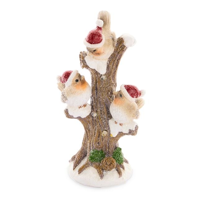 Christmas Robin On Snowy Tree decoration