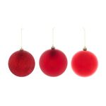 3 PACK 12Cm RED Baubles
