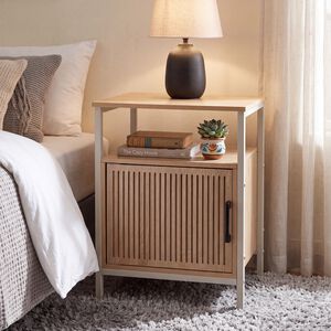 One Drawer Cabinet with Cream Metal Frame