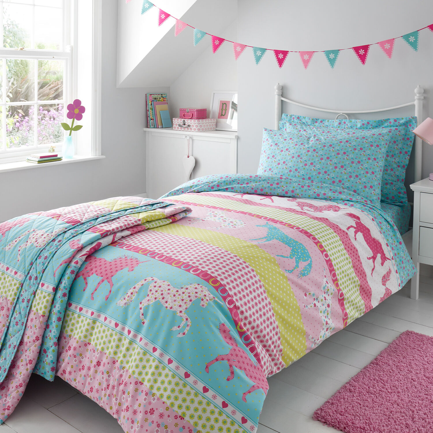 unicorn fitted sheet single