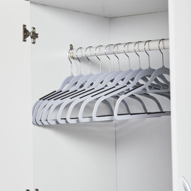 Skinny 10 Pack Grey  Hangers with Anti Slip