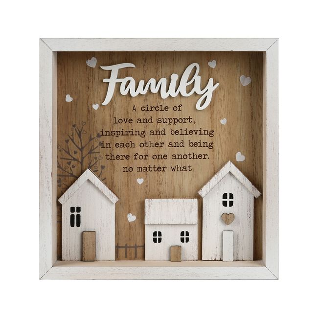 Family Wooden Square Framed Plaque