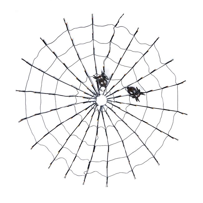 Halloween Amber 100 LED Spider Web Light