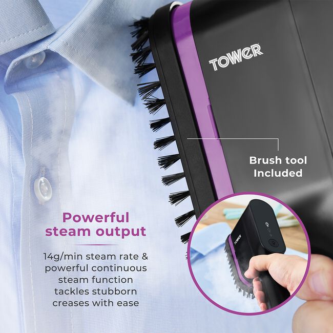 TOWER 1400W DIGITAL Garment Steamer Lilac