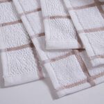 Multi Check Tea Towel - Mocha