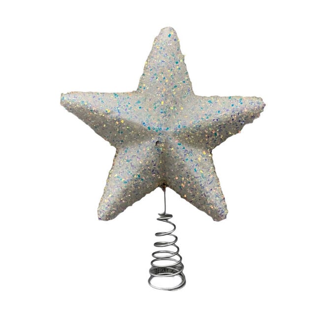 White Glitter 25cm Tree Topper