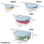 Lock & Lock Plus Rectangular Containers 4 Piece