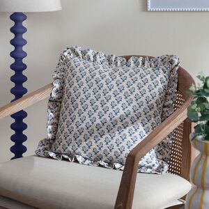 FURN LULAH BLOCK LINEN/BLUE 45x45 Cushion