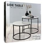 White Marble Style Set of 2 Tables