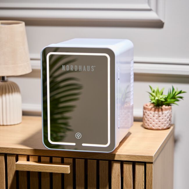 Nordhaus White Mirrored 4L Mini Fridge
