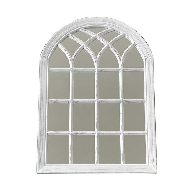 White Arched Garden Mirror