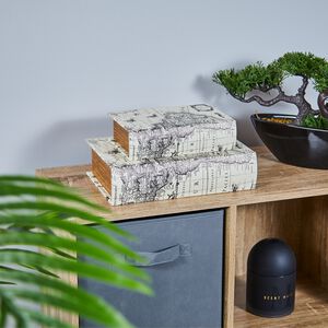 Set of 2 Map Of The World Book Storage Box