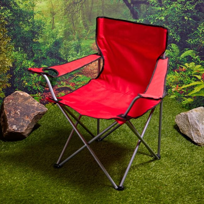 FOLDING ARMCHAIR With Cupholder - Red