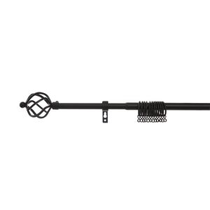Extendable Basket Curtain Pole 19mm - Matte Black
