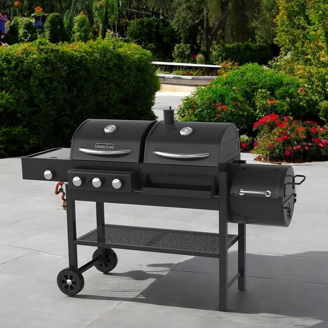 Mastercook Dual Function Gas & Charcoal Smoker BBQ