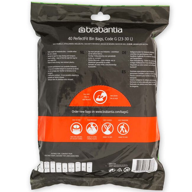 Brabantia Perfect Fit Bin Bags 23-30L (G) 40 Pack