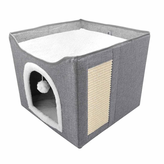 Folding Cat House Dark Grey