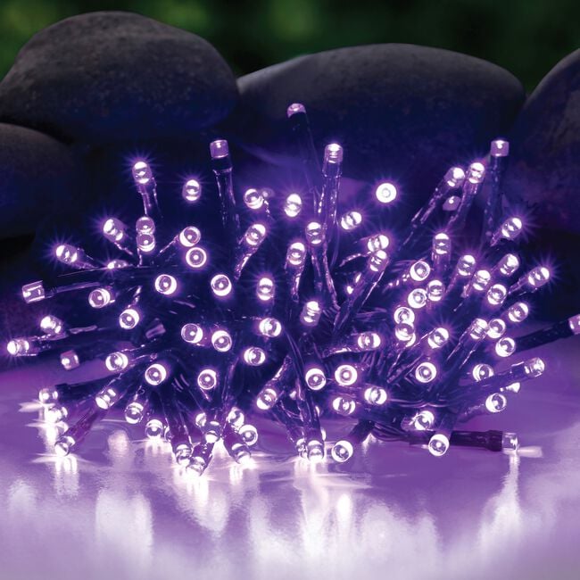 Solar String LED Purple Lights 100 Pack