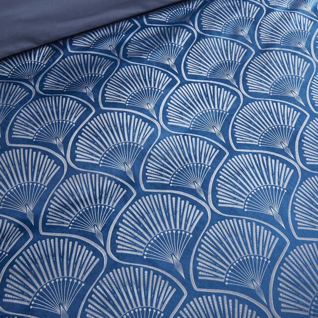 CATHERINE LANSFIELD DOUBLE DUVET COVER Art Deco Pearl Navy 