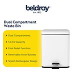 BELDRAY WHITE 5 LITRE SOFT-CLOSE Pedal Compartment Bin