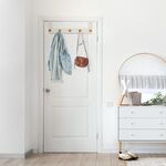 Over Door 5 Hook Wooden Coat Rack