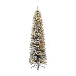 Oregon 7ft Pre Lit Slim Snowy Christmas Tree