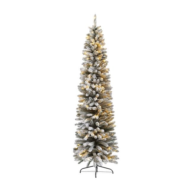 Oregon 7ft Pre Lit Slim Snowy Christmas Tree