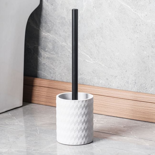 Cool Grey Chequered Toilet Brush