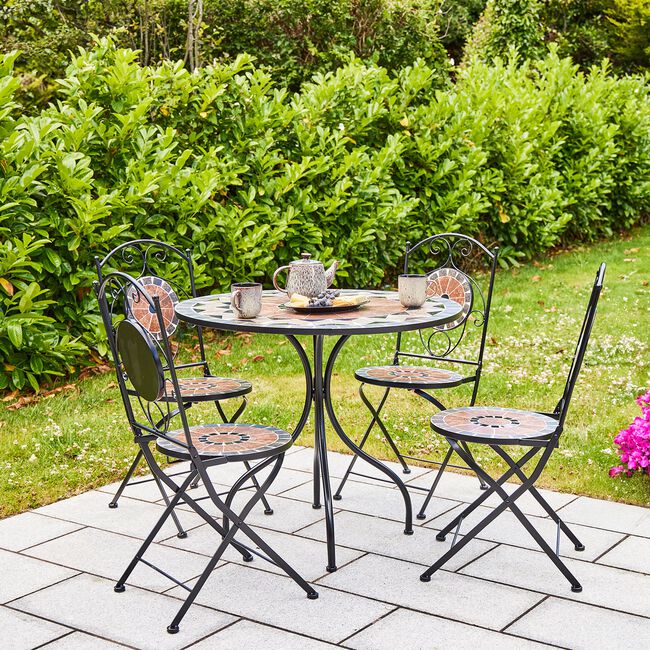 Diamond Mosaic Bistro Set 5 Piece