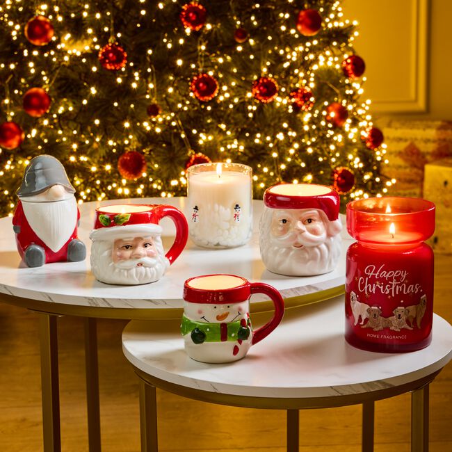 Christmas Santa Claus Ceramic Candle