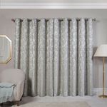 FLORAL JACQUARD DUCK EGG 66x 54 Curtain