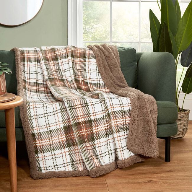 RUANE BORG CHECK NATURAL 150x200cm Throw