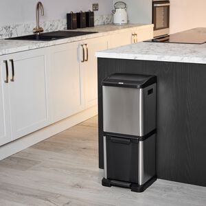 34L Stacked Double Recycling Kitchen Bin