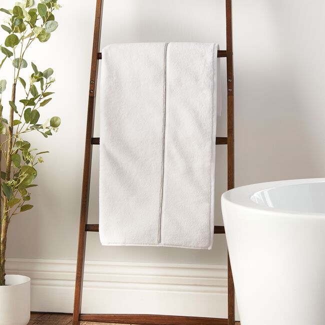 BIANCA ZERO TWIST SATIN STITCH HAND WHITE Bath Towel 