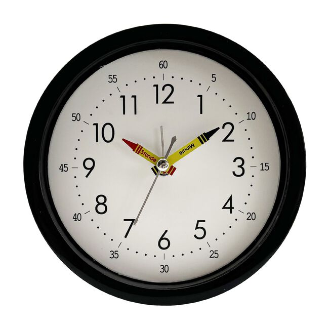 CHILDRENS TABLE CLOCK Black 12cm