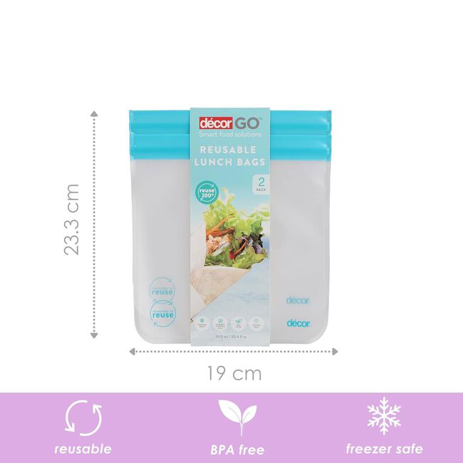 Decor Go Reusable Lunch Bags - Pair  