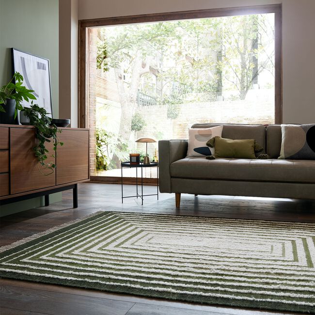 BOUCLE FRAME GREEN 140X200cm Rug