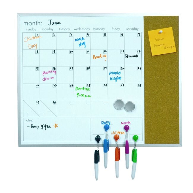Magnetic Dry Erase 3 In 1 Board
