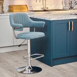 BELMONT Barstool Velvet Stone Blue