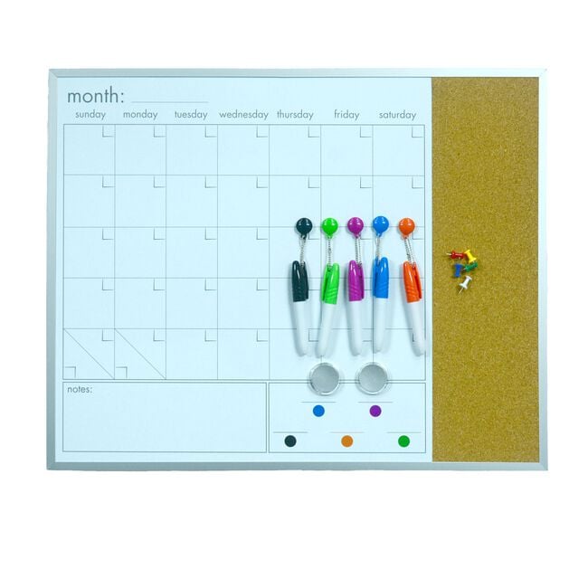 Magnetic Dry Erase 3 In 1 Board